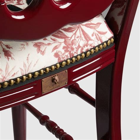 gucci wooden chairs|luxury armchair and footstool.